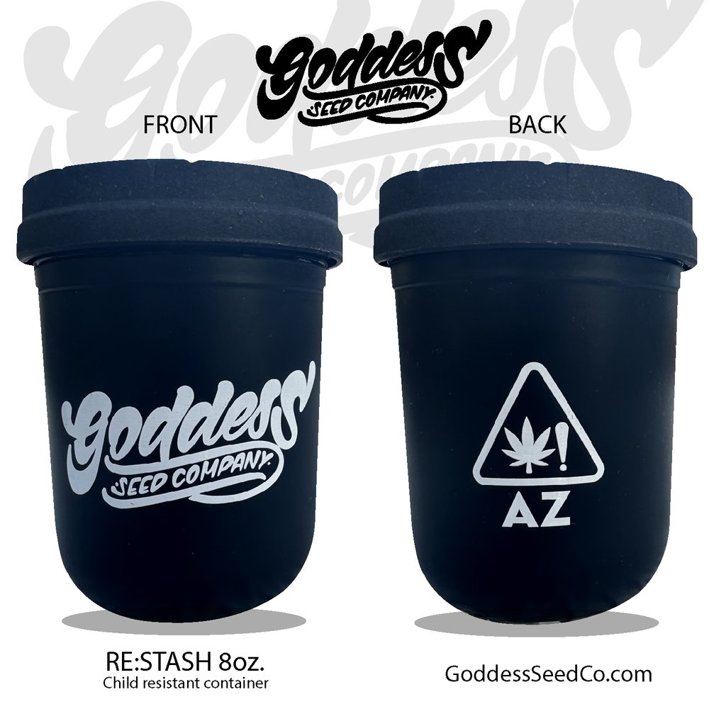 Goddess Seed Co. (BLACK) 8oz. Re:Stash Mason Jar